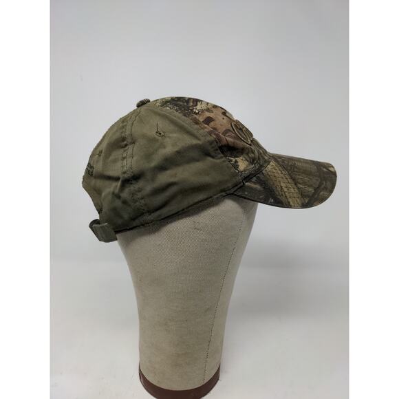 Cabelas Camo Slideback Hat OSFM Thick Embroidered Logo Cap Green Brown - Picture 5 of 11